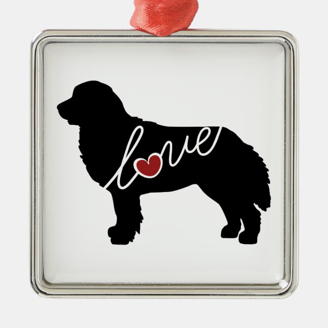 Bernese Mountain Dog Love Metal Tree Decoration (Front)