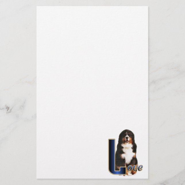 Bernese Mountain Dog Love Stationery (Front)