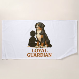 Bernese Mountain Dog Loyal Family Guardian Beach Towel