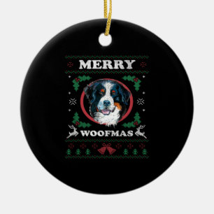 Bernese Mountain Dog Merry Woofmas Christmas Dog G Ceramic Ornament