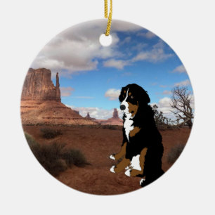 Bernese Mountain Dog Monument Valley Ceramic Ornament
