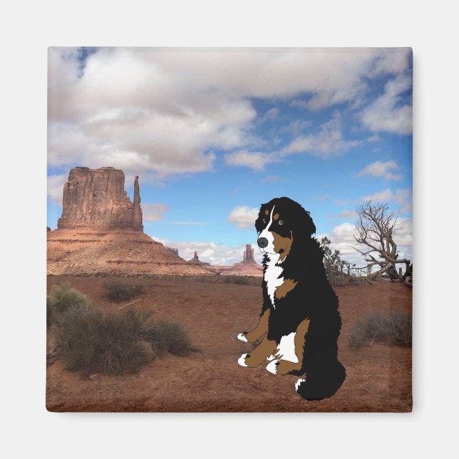 Bernese Mountain Dog Monument Valley Magnet (Front)