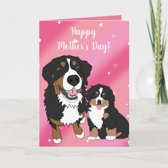 Bernese Mountain Dog Mother’s Day Holiday Card (Front)
