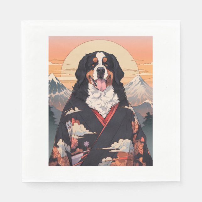 Bernese Mountain Dog Mount Fuji   Napkin (Front)