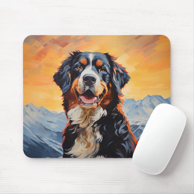 Bernese Mountain Dog Mouse Pad (With Mouse)