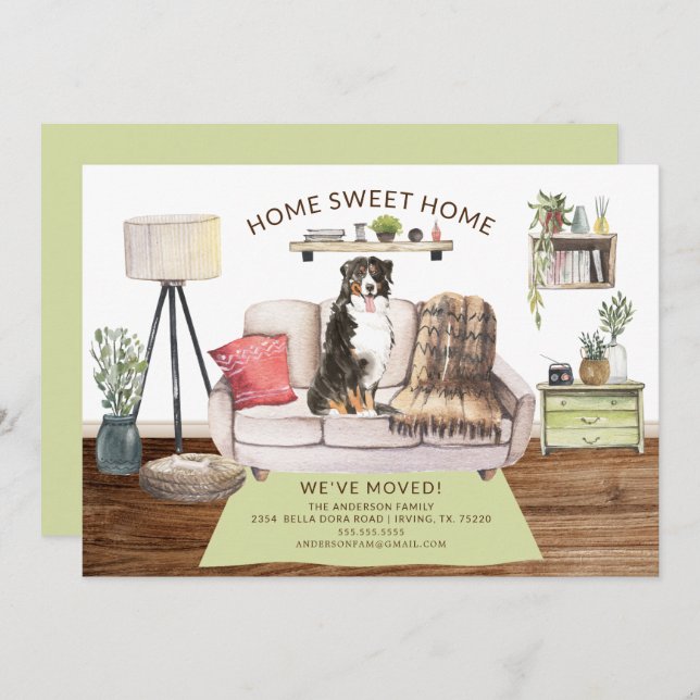 Bernese Mountain Dog Moving Announcement (Front/Back)