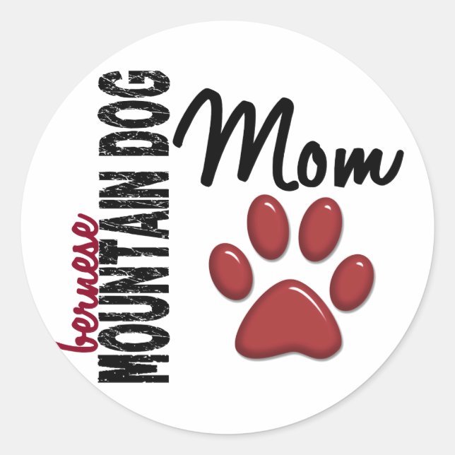 Bernese Mountain Dog Mum 2 Classic Round Sticker (Front)