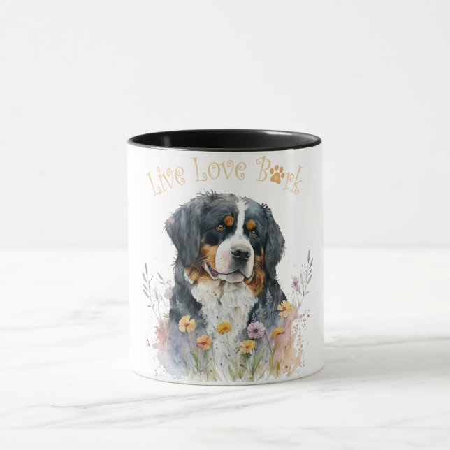 Bernese Mountain Dog Mum Floral Mug (Center)