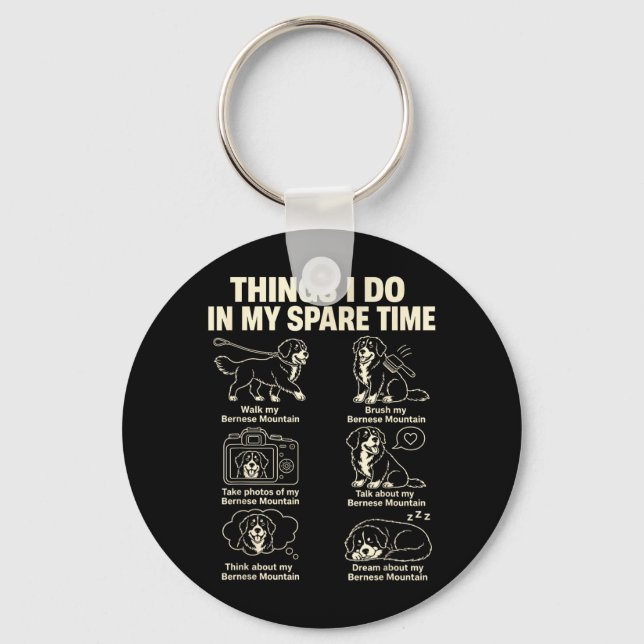 Bernese Mountain Dog Mum Funny Things Do In Spare Key Ring (Front)