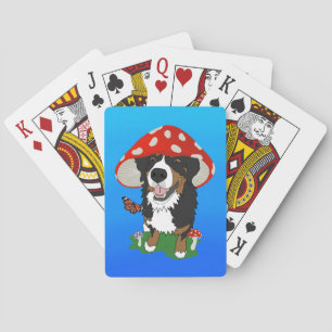 Bernese Mountain Dog Mushroom Cap Playing Cards