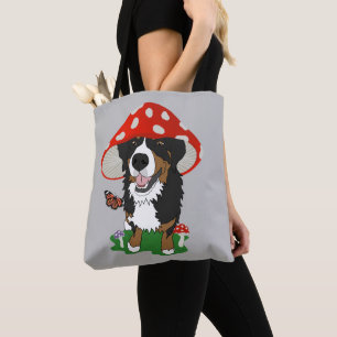 Bernese Mountain Dog Mushroom Cap Tote Bag