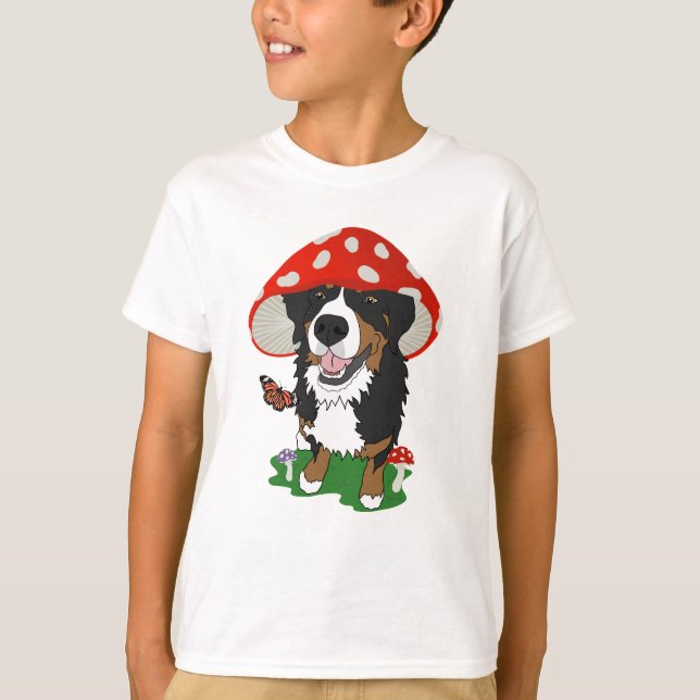 Bernese Mountain Dog Mushroom T-Shirt (Front)