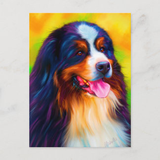 Bernese Mountain Dog Painting - Heidi Postcard