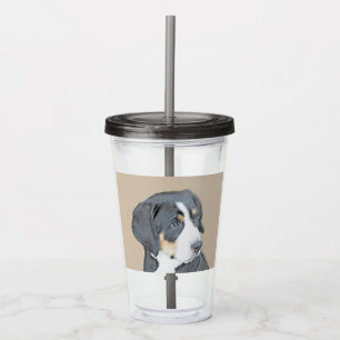 Bernese Mountain Dog Painting - Original Dog Art Acrylic Tumbler
