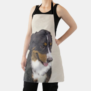 Bernese Mountain Dog Painting - Original Dog Art Apron