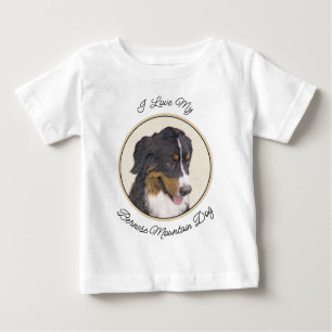 Bernese Mountain Dog Painting - Original Dog Art Baby T-Shirt