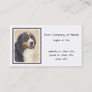Bernese Mountain Dog Painting - Original Dog Art Business Card