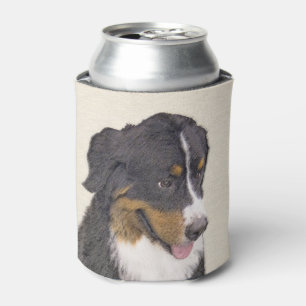 Bernese Mountain Dog Painting - Original Dog Art Can Cooler