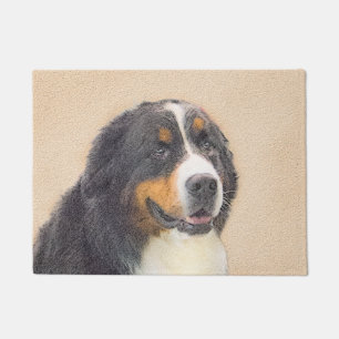 Bernese Mountain Dog Painting - Original Dog Art Doormat