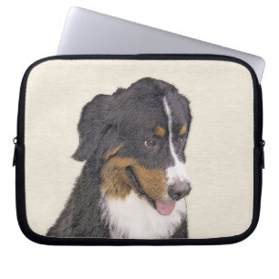Bernese Mountain Dog Painting - Original Dog Art Laptop Sleeve