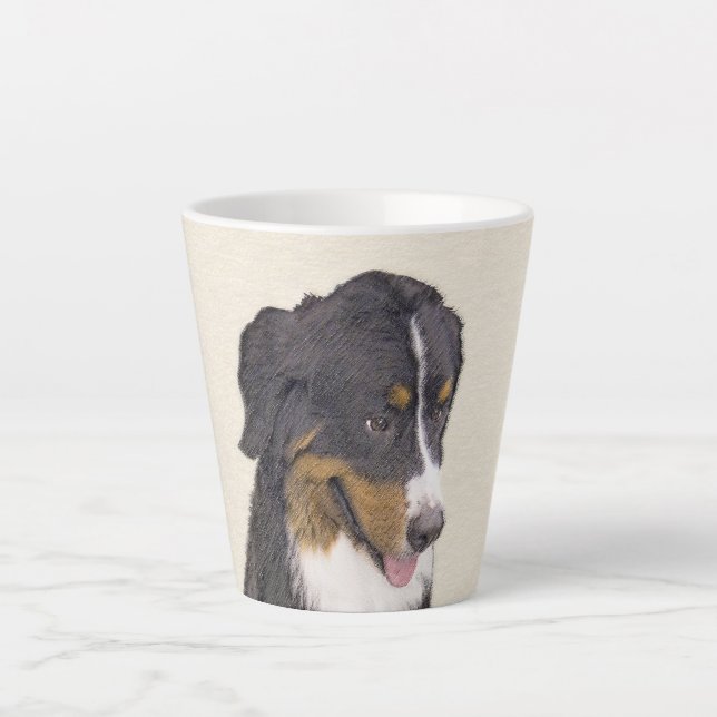 Bernese Mountain Dog Painting - Original Dog Art Latte Mug (Front)