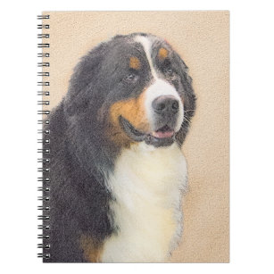 Bernese Mountain Dog Painting - Original Dog Art Notebook