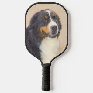 Bernese Mountain Dog Painting - Original Dog Art Pickleball Paddle