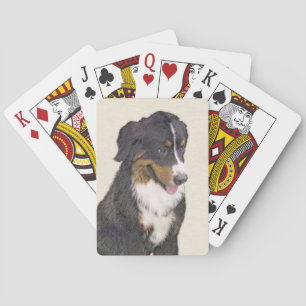 Bernese Mountain Dog Painting - Original Dog Art Playing Cards