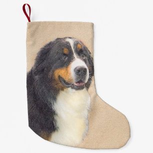 Bernese Mountain Dog Painting - Original Dog Art Small Christmas Stocking