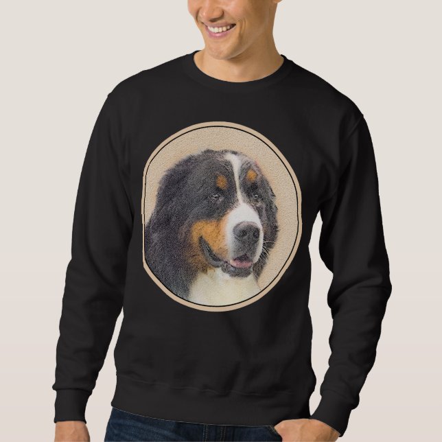 Bernese Mountain Dog Painting - Original Dog Art Sweatshirt (Front)