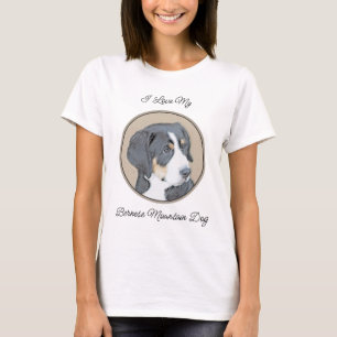 Bernese Mountain Dog Painting - Original Dog Art T-Shirt