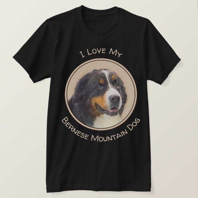 Bernese Mountain Dog Painting - Original Dog Art T-Shirt (Design Front)