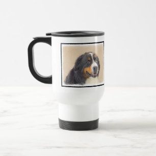 Bernese Mountain Dog Painting - Original Dog Art Travel Mug