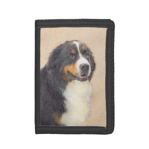 Bernese Mountain Dog Painting - Original Dog Art Trifold Wallet