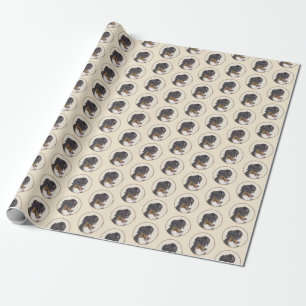 Bernese Mountain Dog Painting - Original Dog Art Wrapping Paper