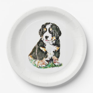 Bernese Mountain Dog Paper Plate