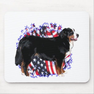 Bernese Mountain Dog Patriot Mouse Pad