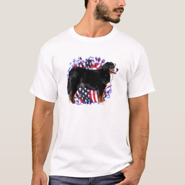Bernese Mountain Dog Patriot T-Shirt (Front)