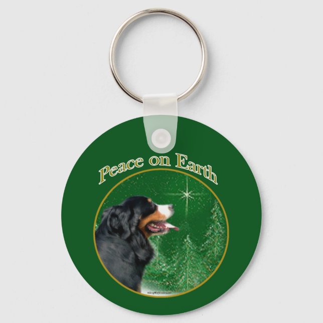 Bernese Mountain Dog Peace Key Ring (Front)