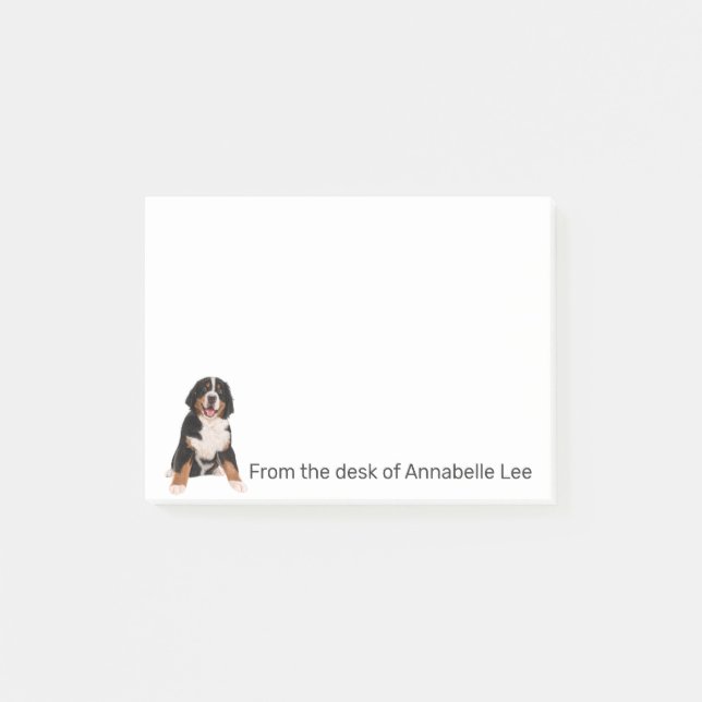 Bernese Mountain Dog Personalise Post-it Notes (Front)