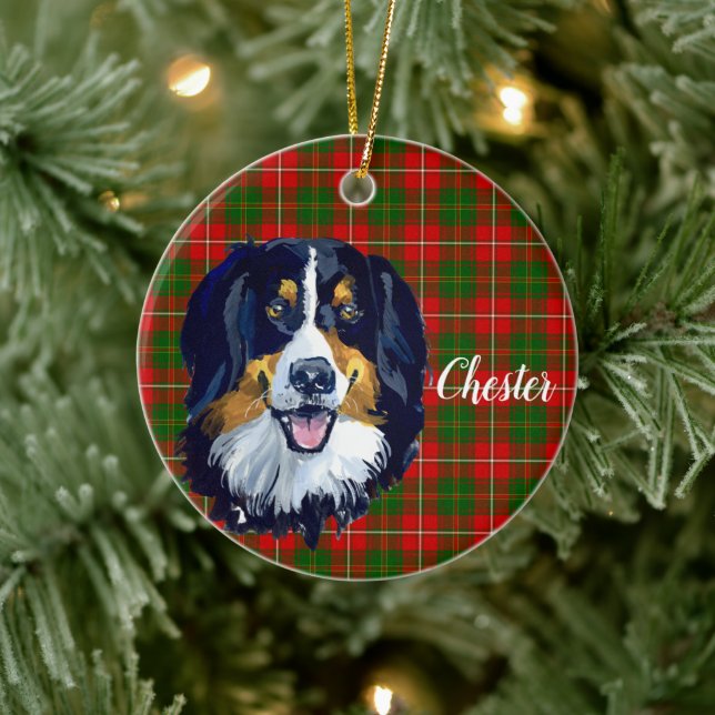 Bernese Mountain  Dog Personalised Ceramic Ornament (Tree)