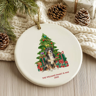 Bernese Mountain Dog Personalised Christmas Ceramic Ornament