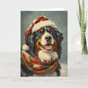 Bernese mountain dog personalised Christmas  Holiday Card