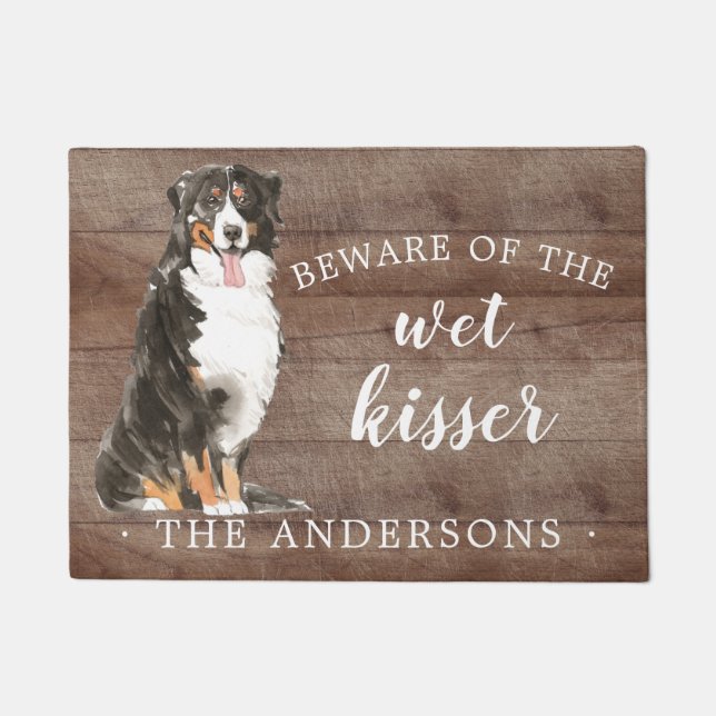 Bernese Mountain Dog Personalised Door Mat (Front)