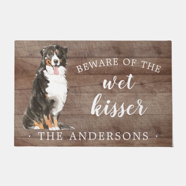 Bernese Mountain Dog Personalised Door Mat (Front)