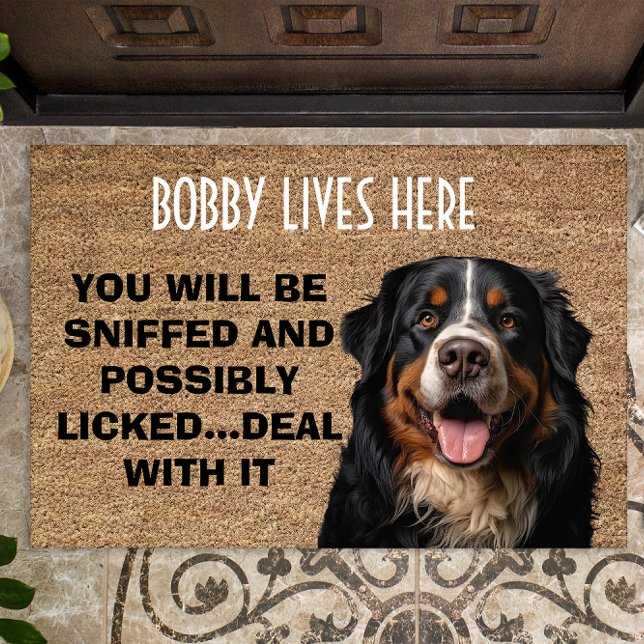 Bernese Mountain Dog personalised funny doormat (Creator Uploaded)