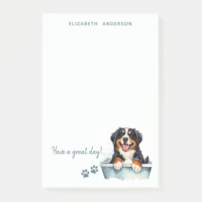 Bernese Mountain Dog Personalised Post-it Notes (Front)