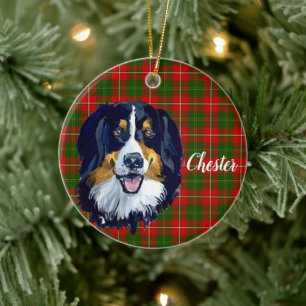 Bernese Mountain  Dog Personalized Ceramic Ornament