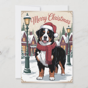 Bernese mountain dog personalized Christmas Holiday Card