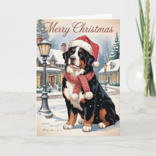 Bernese mountain dog personalized Christmas Holiday Card